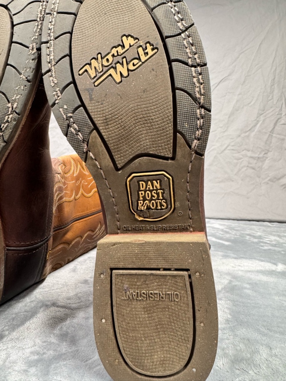 Dan Post Work Welt Brown Oil Resistant Boots - Picture 10 of 12